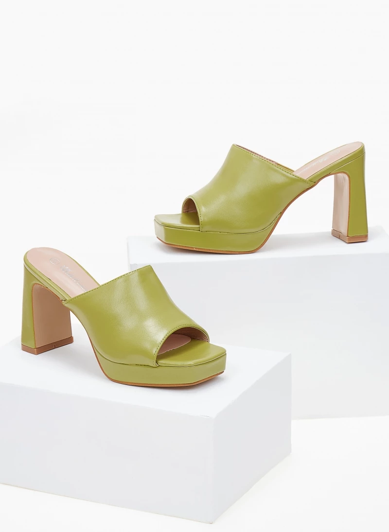 The Fashion Project Mules πέδιλα με χωστή φάσα - Λαδί - Image 3