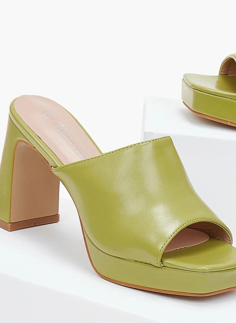 The Fashion Project Mules πέδιλα με χωστή φάσα - Λαδί - Image 5