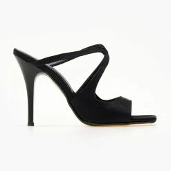 Mules σατέν με λεπτό τακούνι Tfp - Μαύρο