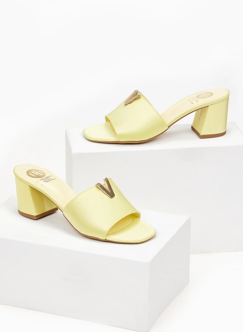 Mules σατέν με μεταλλικό στοιχείο Tfp - Κίτρινο - Image 3