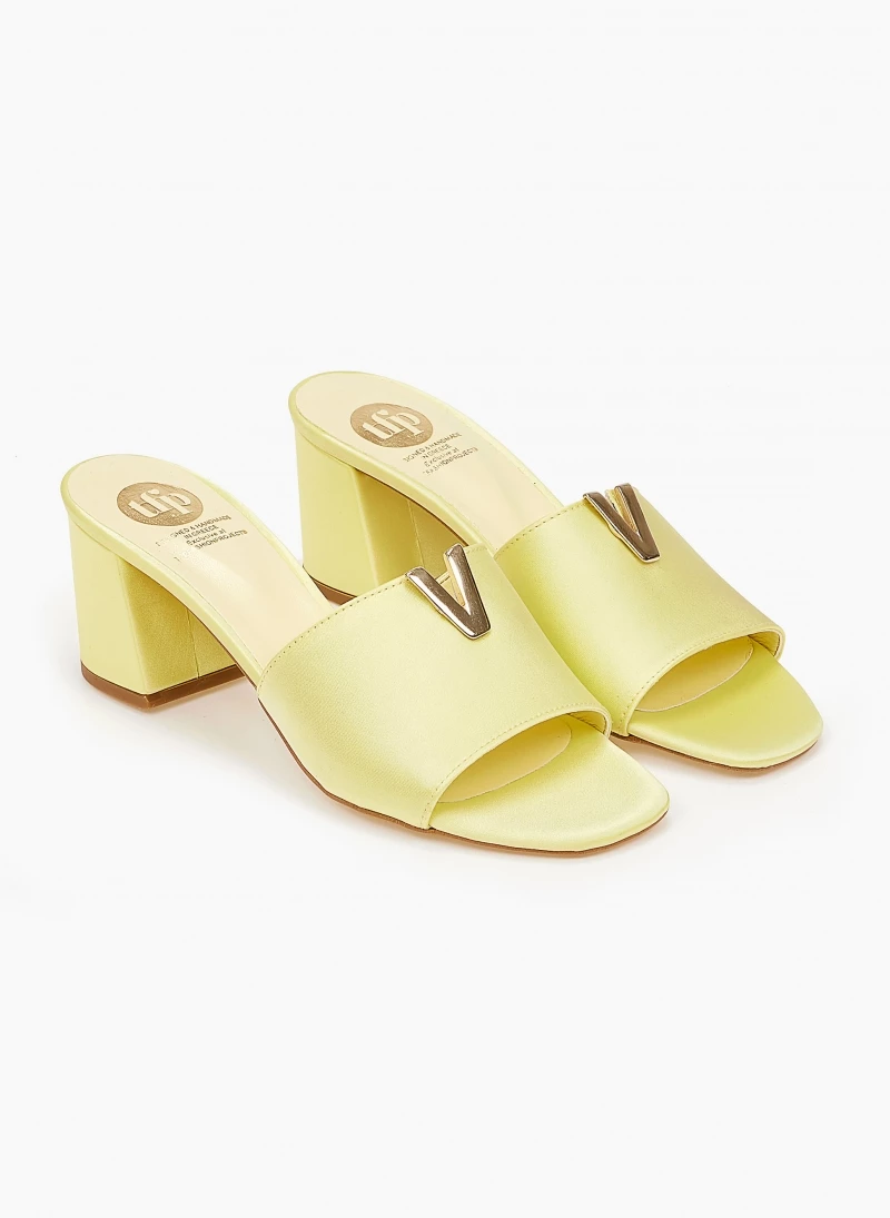 Mules σατέν με μεταλλικό στοιχείο Tfp - Κίτρινο - Image 4