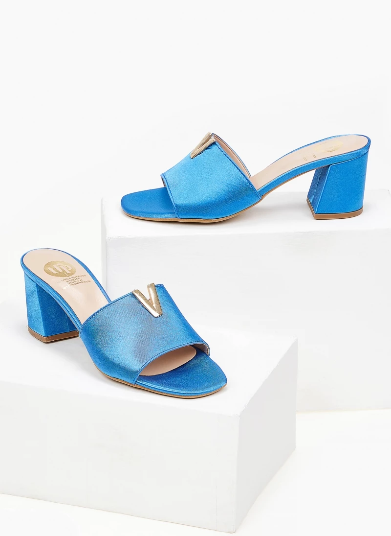 Mules σατέν με μεταλλικό στοιχείο Tfp - Μπλε - Image 4