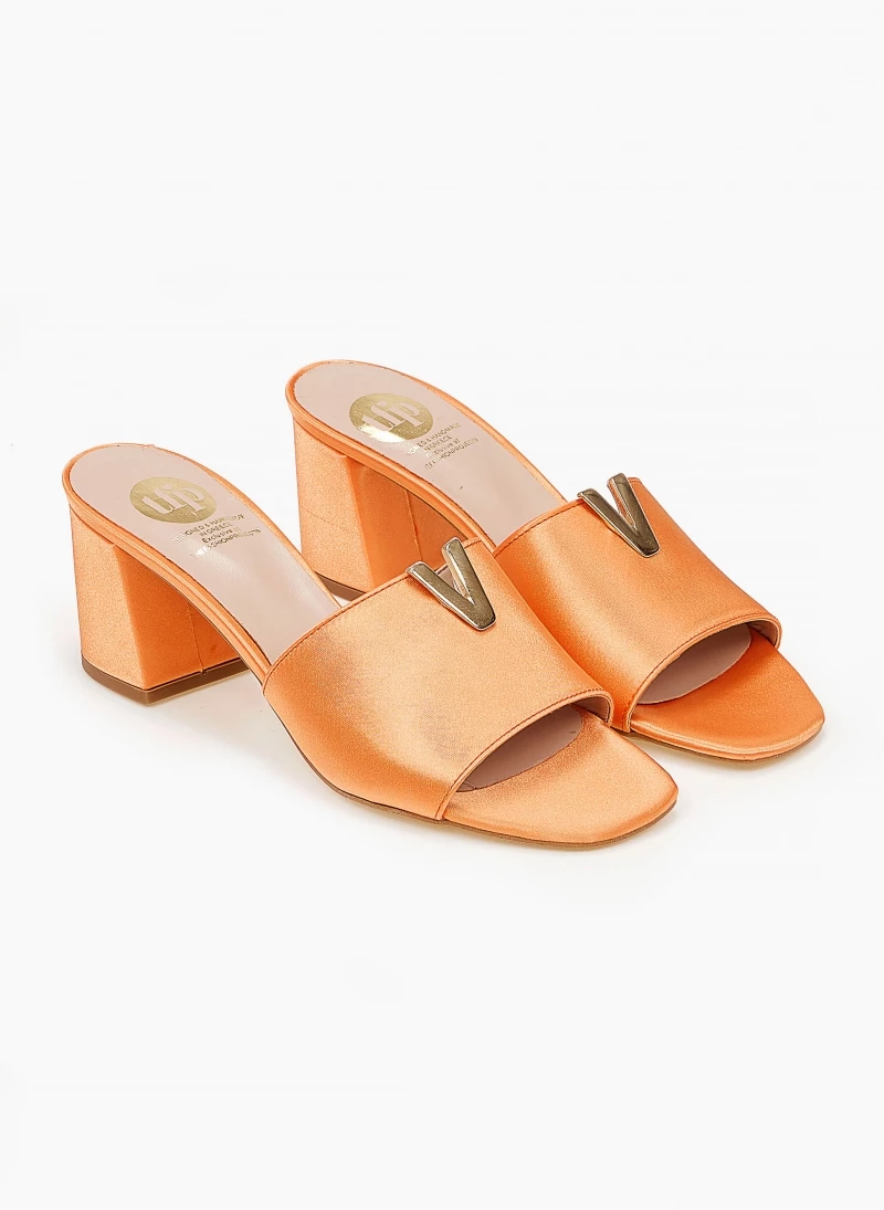 Mules σατέν με μεταλλικό στοιχείο Tfp - Πορτοκαλί - Image 4