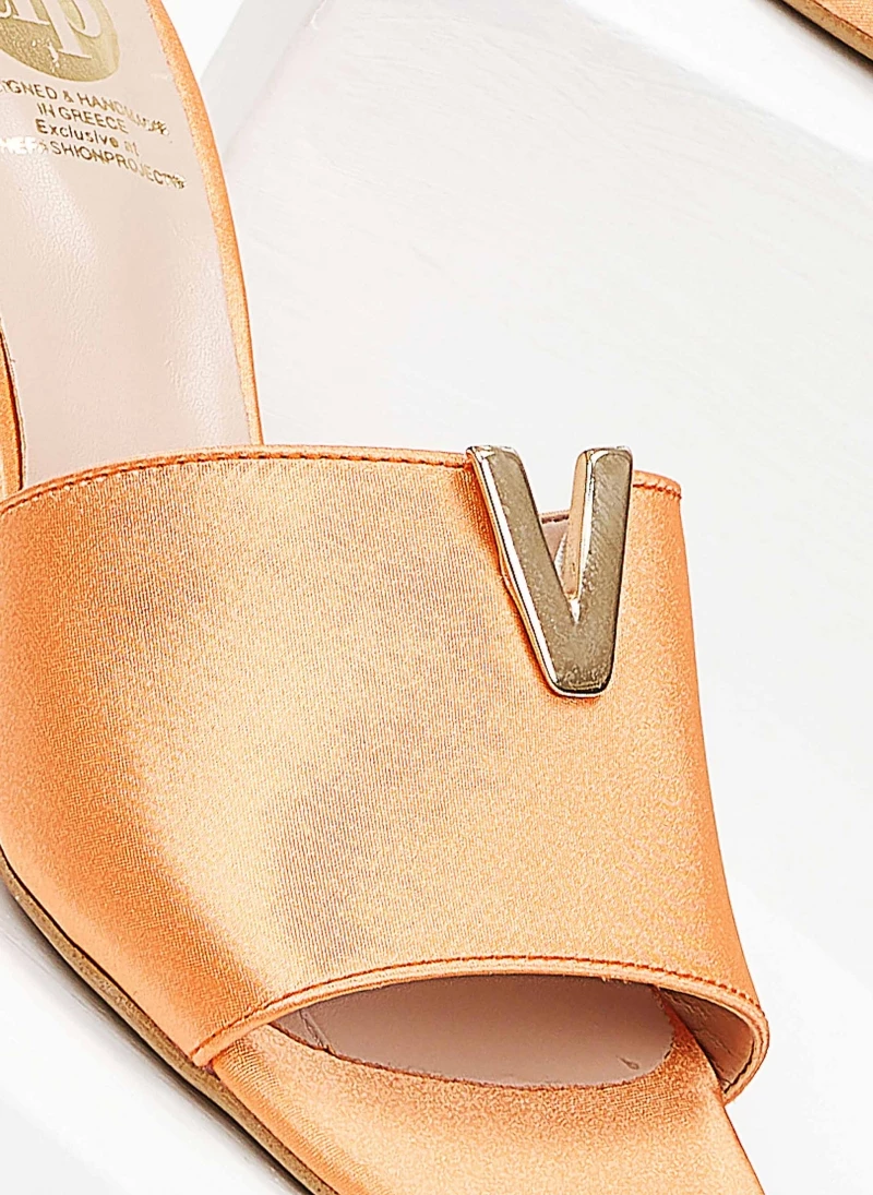 Mules σατέν με μεταλλικό στοιχείο Tfp - Πορτοκαλί - Image 3
