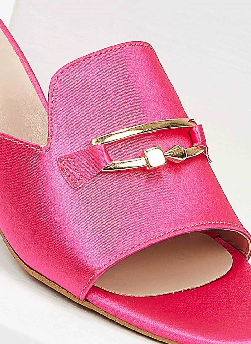 The Fashion Project Mules σατέν σε καρέ γραμμή Tfp - Φούξια - Image 4
