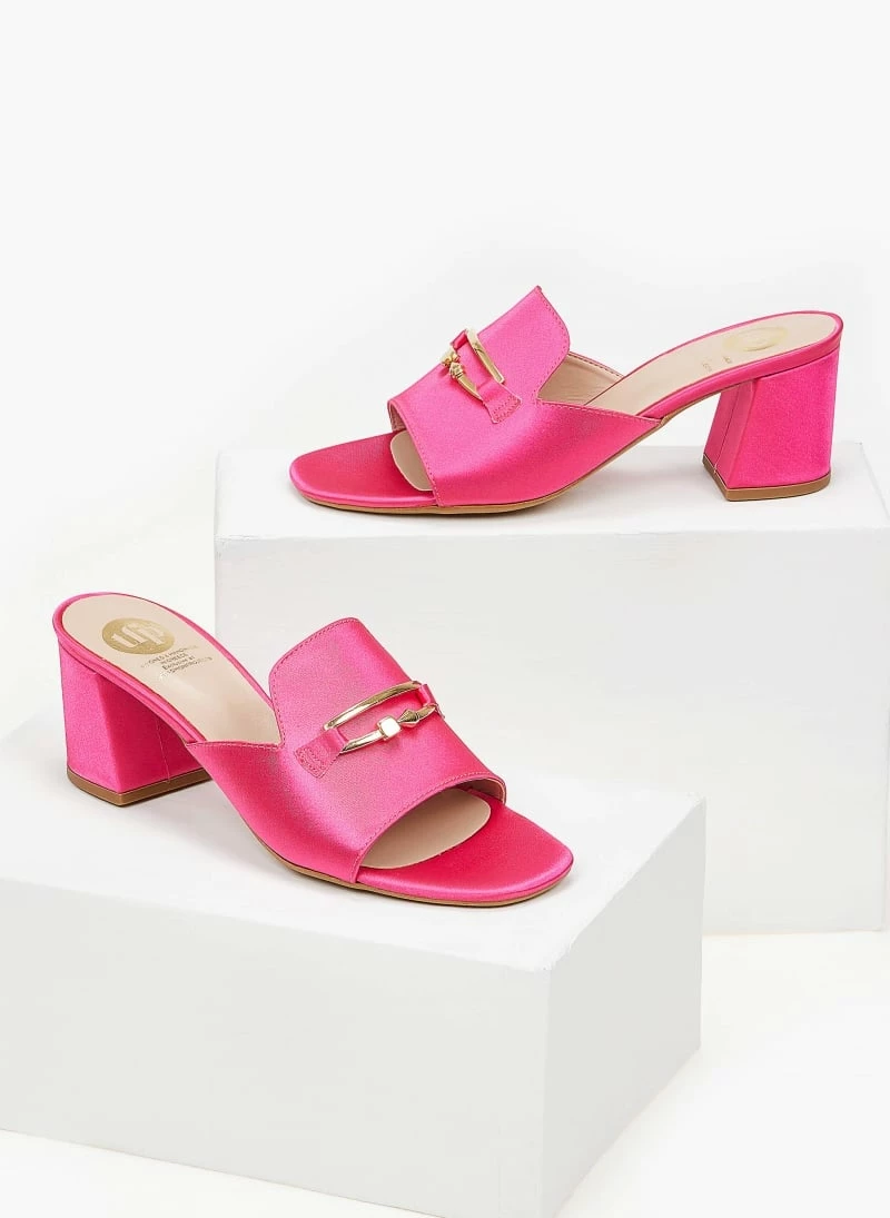 The Fashion Project Mules σατέν σε καρέ γραμμή Tfp - Φούξια - Image 2