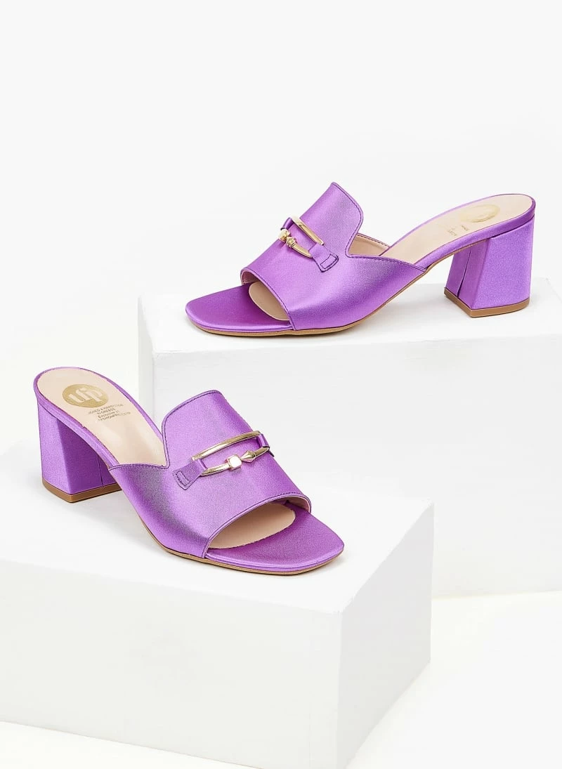 The Fashion Project Mules σατέν σε καρέ γραμμή Tfp - Μωβ - Image 4