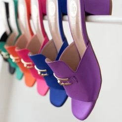 The Fashion Project Mules σατέν σε καρέ γραμμή Tfp - Μωβ