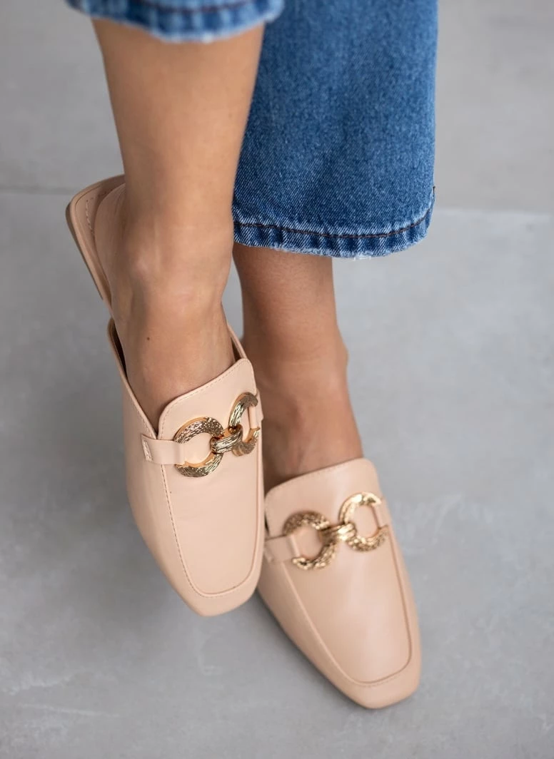 The Fashion Project Mules Flat σε καρέ γραμμή - Πούρο