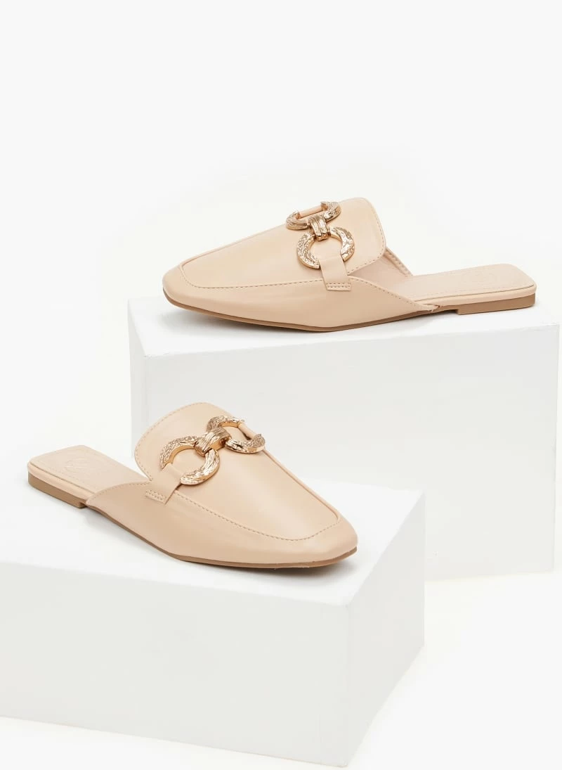 The Fashion Project Mules Flat σε καρέ γραμμή - Πούρο - Image 5