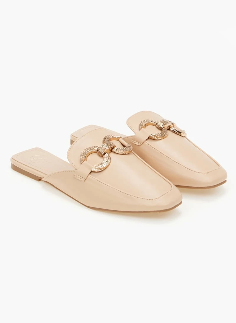 The Fashion Project Mules Flat σε καρέ γραμμή - Πούρο - Image 3