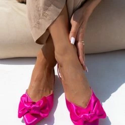 IRIS Mules σατέν με φιόγκο Tfp - Φούξια