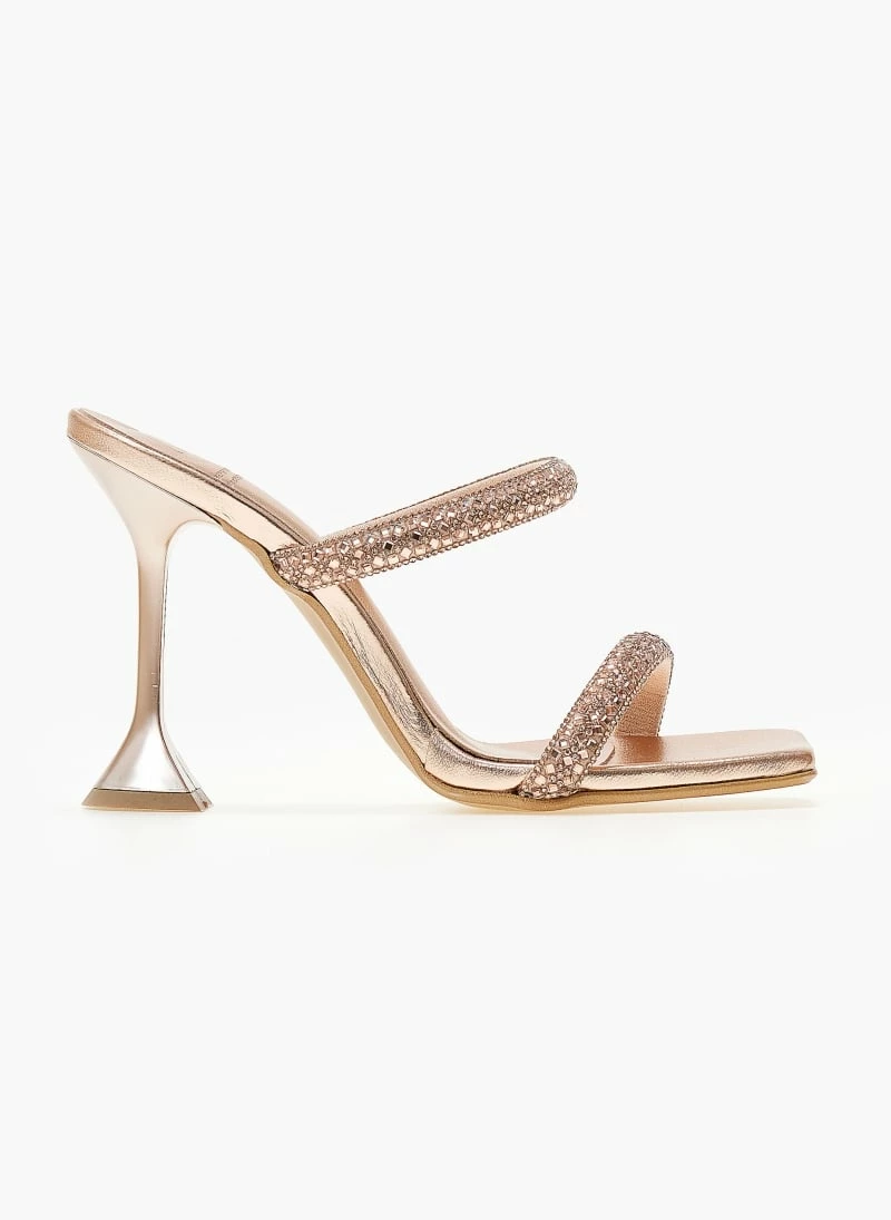 Πέδιλα δερμάτινα TFP με κρύσταλλα - Χαλκός - Image 2