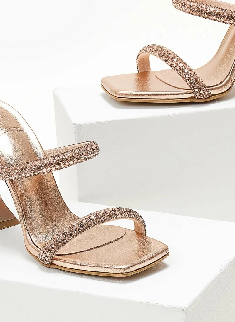 Πέδιλα δερμάτινα TFP με κρύσταλλα - Χαλκός - Image 3