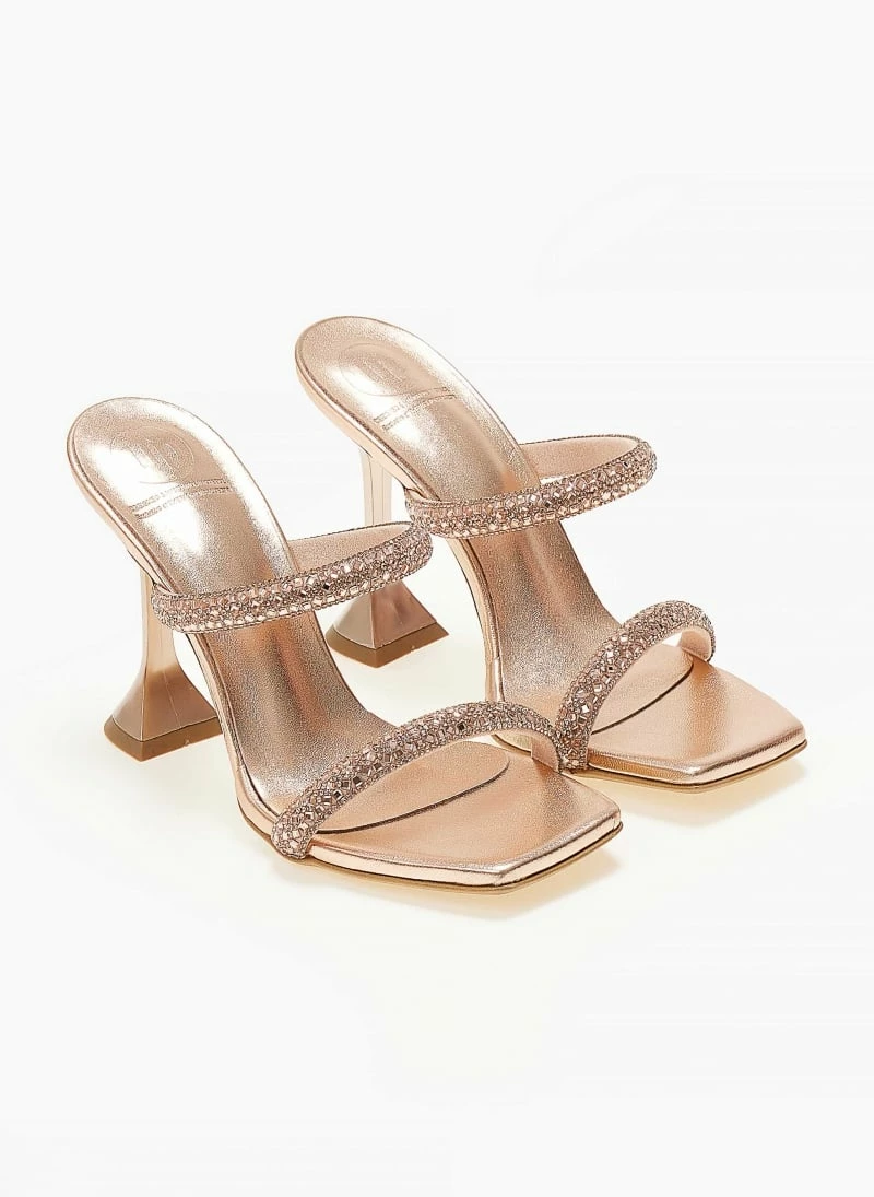 Πέδιλα δερμάτινα TFP με κρύσταλλα - Χαλκός - Image 5