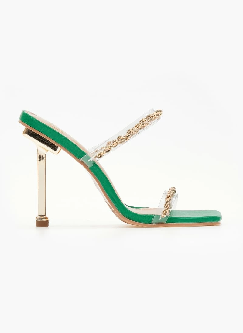 The Fashion Project Πέδιλα διαφάνεια με στριφτή αλυσίδα - Πράσινο - Image 2