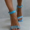 The Fashion Project Πέδιλα καρέ με λεπτά λουράκια - Τυρκουάζ