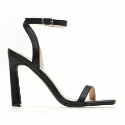 The Fashion Project Πέδιλα καρέ με λεπτή φάσα - Μαύρο