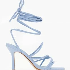 The Fashion Project Πέδιλα Lace Up με λεπτό τακούνι - Γαλάζιο