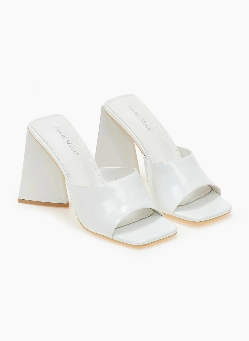 The Fashion Project Mules λουστρίνι με φαρδιά φάσα - Λευκό - Image 5