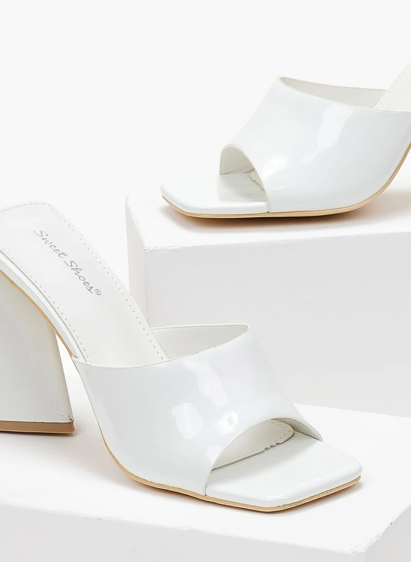 The Fashion Project Mules λουστρίνι με φαρδιά φάσα - Λευκό - Image 3