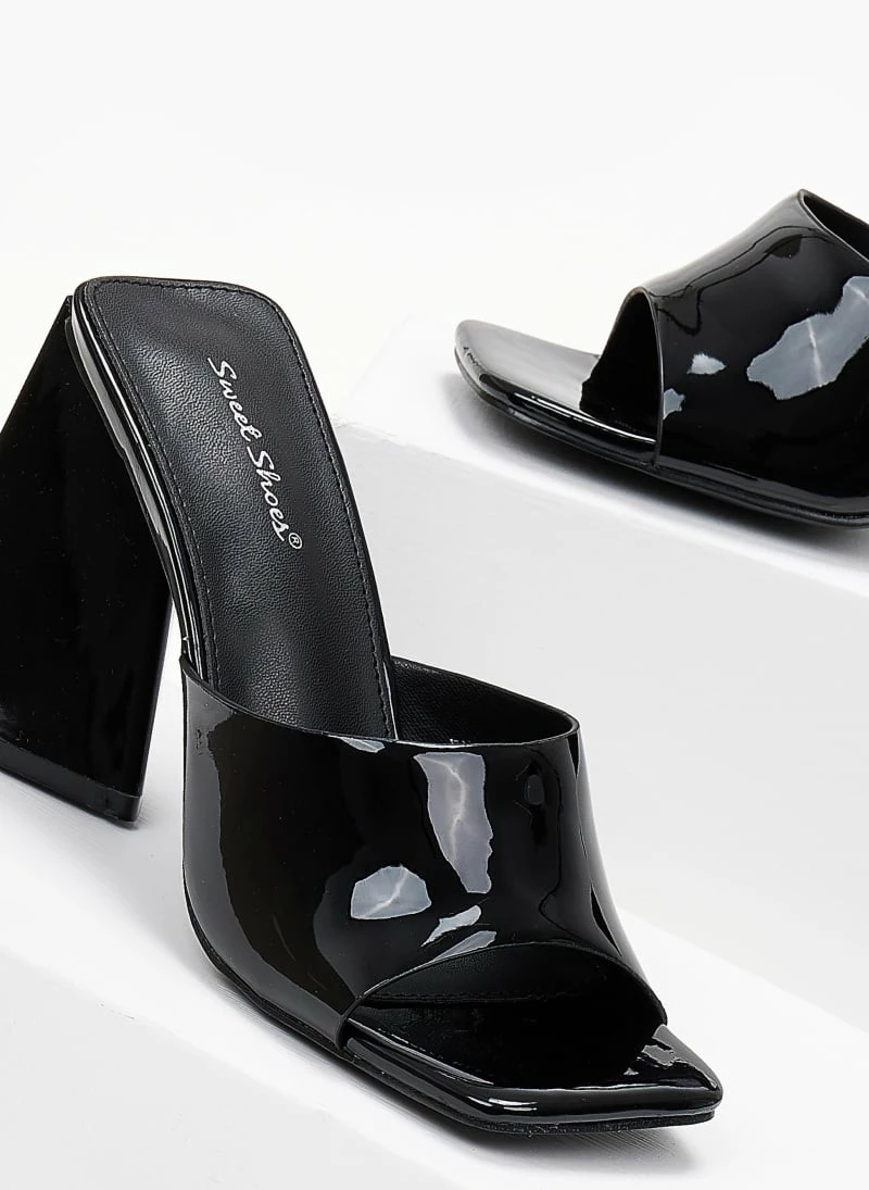 The Fashion Project Mules λουστρίνι με φαρδιά φάσα - Μαύρο - Image 3