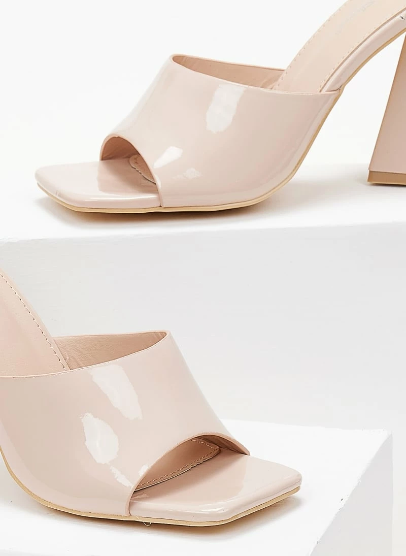 The Fashion Project Mules λουστρίνι με φαρδιά φάσα - Nude - Image 3