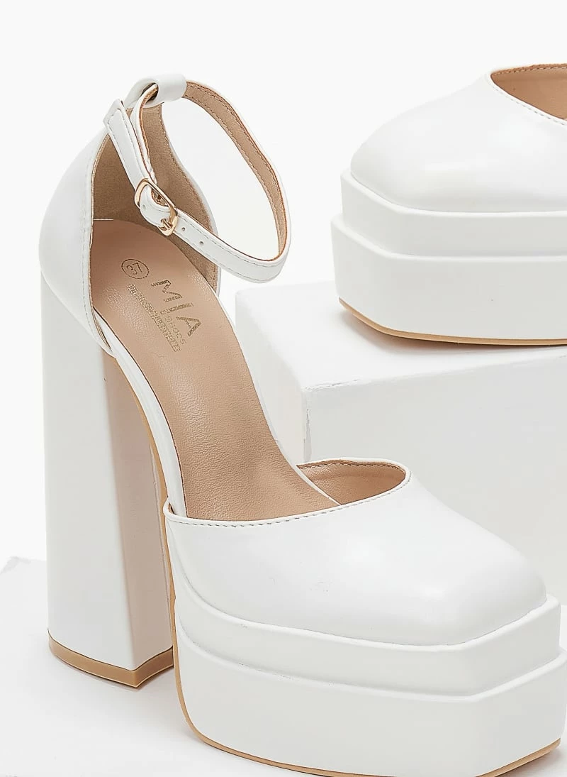 The Fashion Project Πέδιλα με διπλή φιάπα και μπαρέτα - Λευκό - Image 5