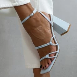 The Fashion Project Πέδιλα με κόμπους στο πλάι - Γαλάζιο