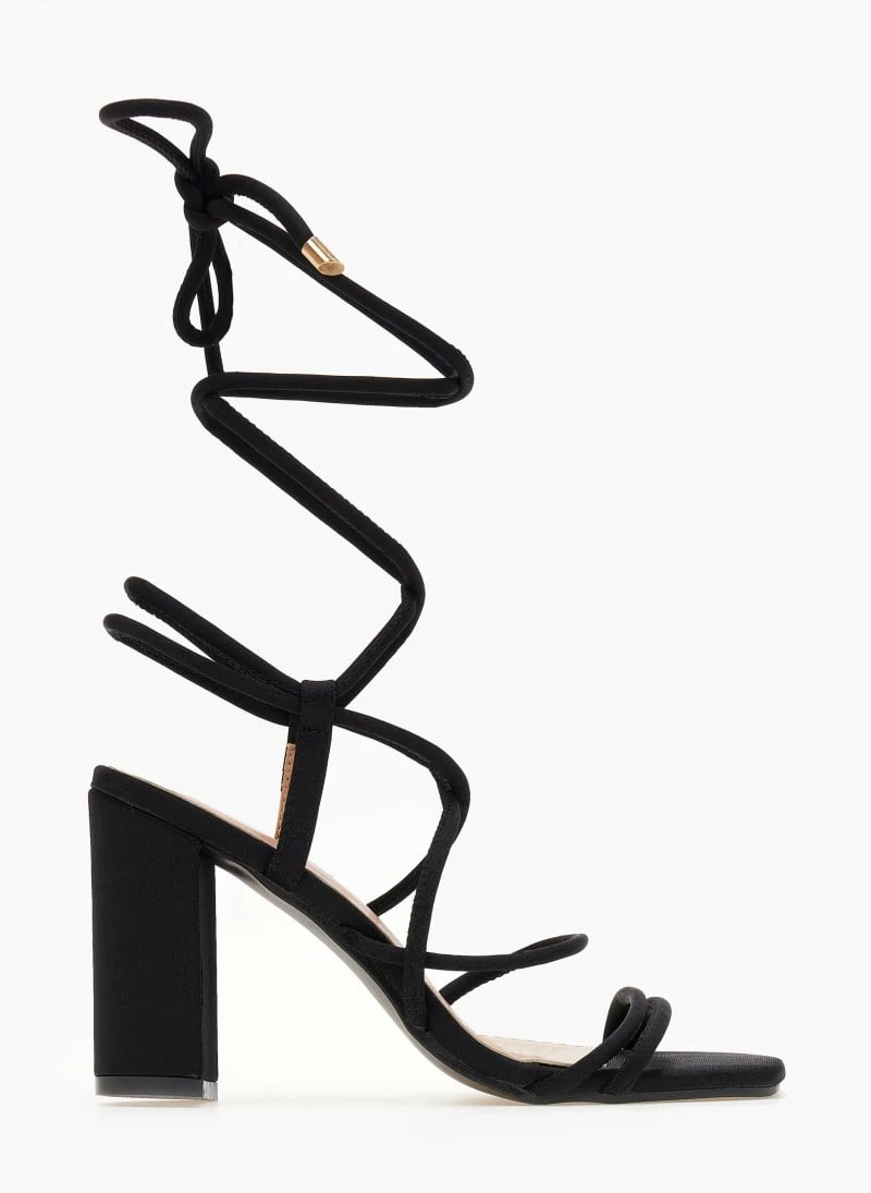 The Fashion Project Πέδιλα με Lace Up δέσιμο - Μαύρο