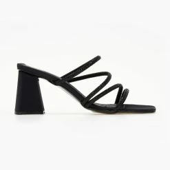 TFP Πέδιλα με λεπτές σειρές Strass - Μαύρο