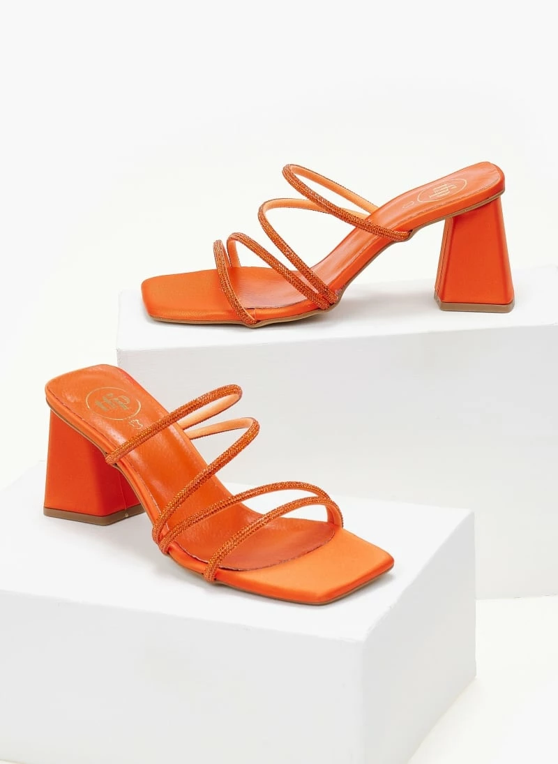 TFP Πέδιλα με λεπτές σειρές Strass - Πορτοκαλί - Image 6