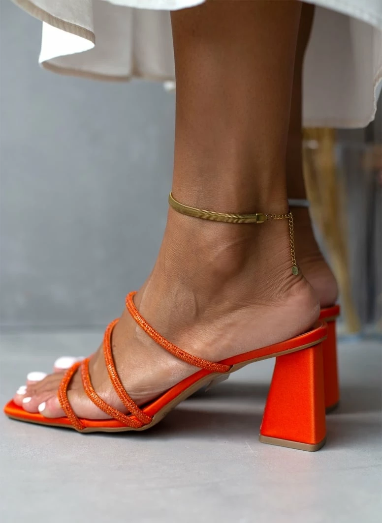 TFP Πέδιλα με λεπτές σειρές Strass - Πορτοκαλί - Image 4