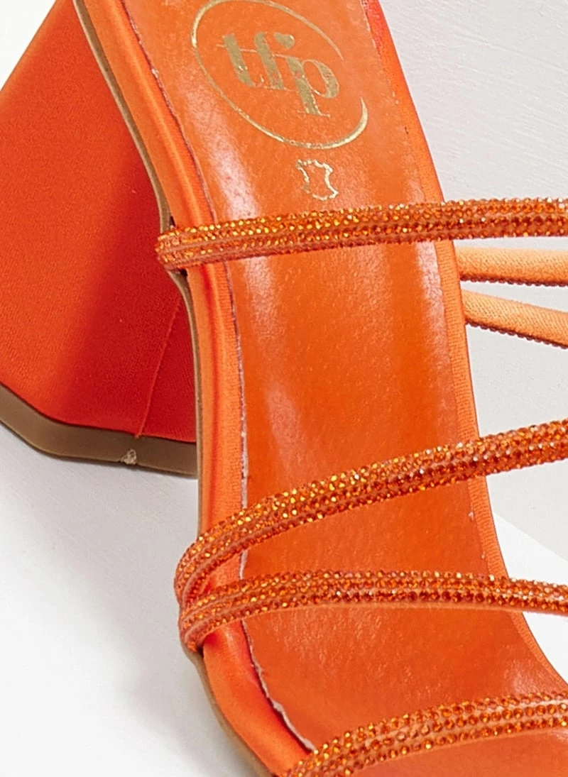 TFP Πέδιλα με λεπτές σειρές Strass - Πορτοκαλί - Image 3