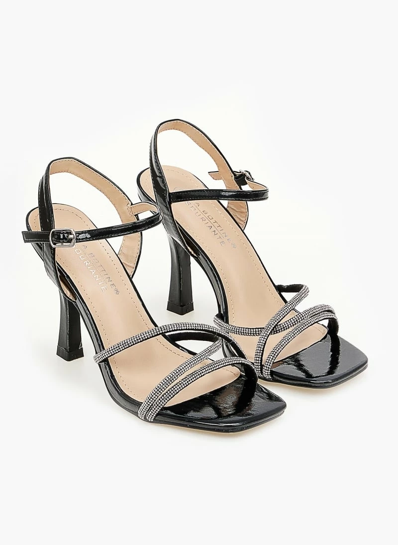 The Fashion Project Πέδιλα με λεπτό τακούνι και Strass - Μαύρο - Image 3