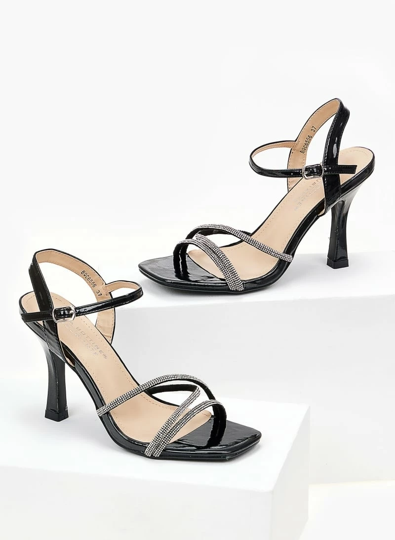 The Fashion Project Πέδιλα με λεπτό τακούνι και Strass - Μαύρο - Image 6