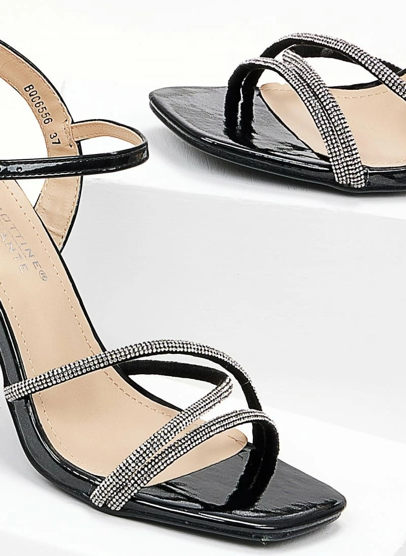 The Fashion Project Πέδιλα με λεπτό τακούνι και Strass - Μαύρο - Image 5