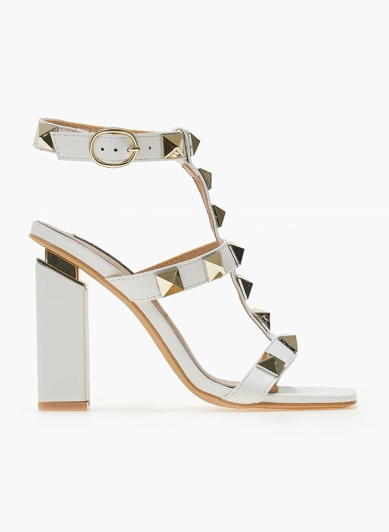 The Fashion Project Πέδιλα με μπαρέτα και μεταλλικά τρουκς - Λευκό - Image 7