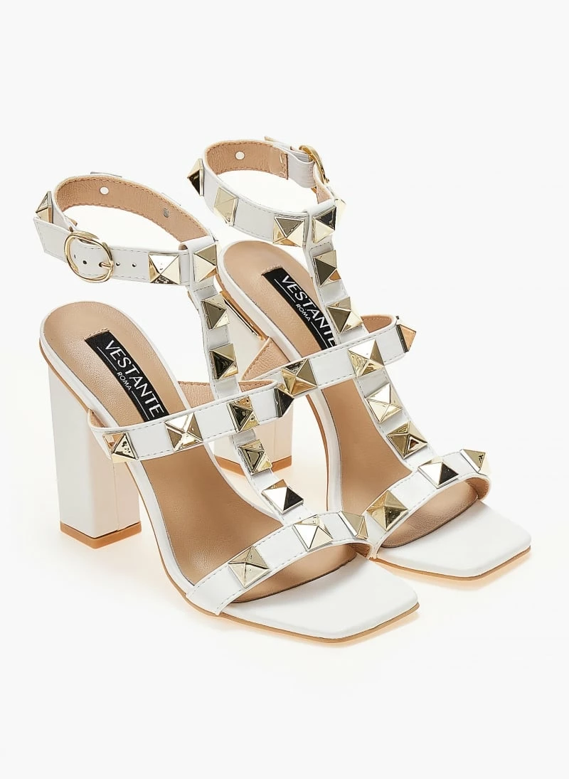 The Fashion Project Πέδιλα με μπαρέτα και μεταλλικά τρουκς - Λευκό - Image 6