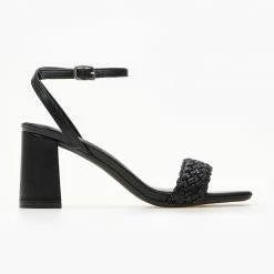 The Fashion Project Πέδιλα με πλεκτό σχέδιο στη φάσα - Μαύρο