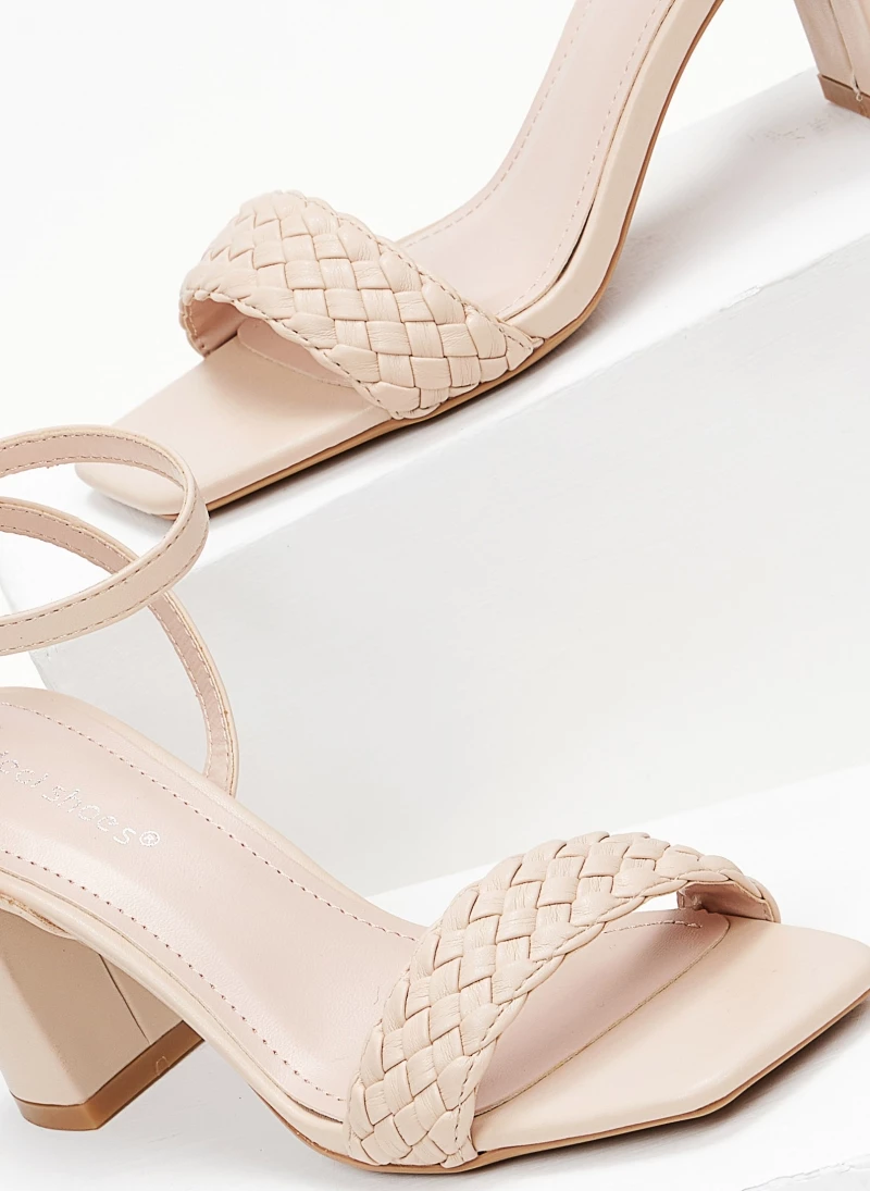 The Fashion Project Πέδιλα με πλεκτό σχέδιο στη φάσα - Μπεζ - Image 2