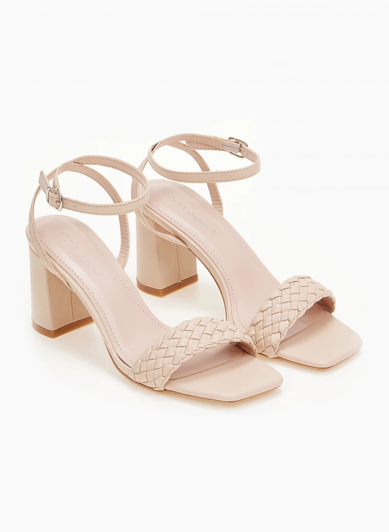 The Fashion Project Πέδιλα με πλεκτό σχέδιο στη φάσα - Μπεζ - Image 3