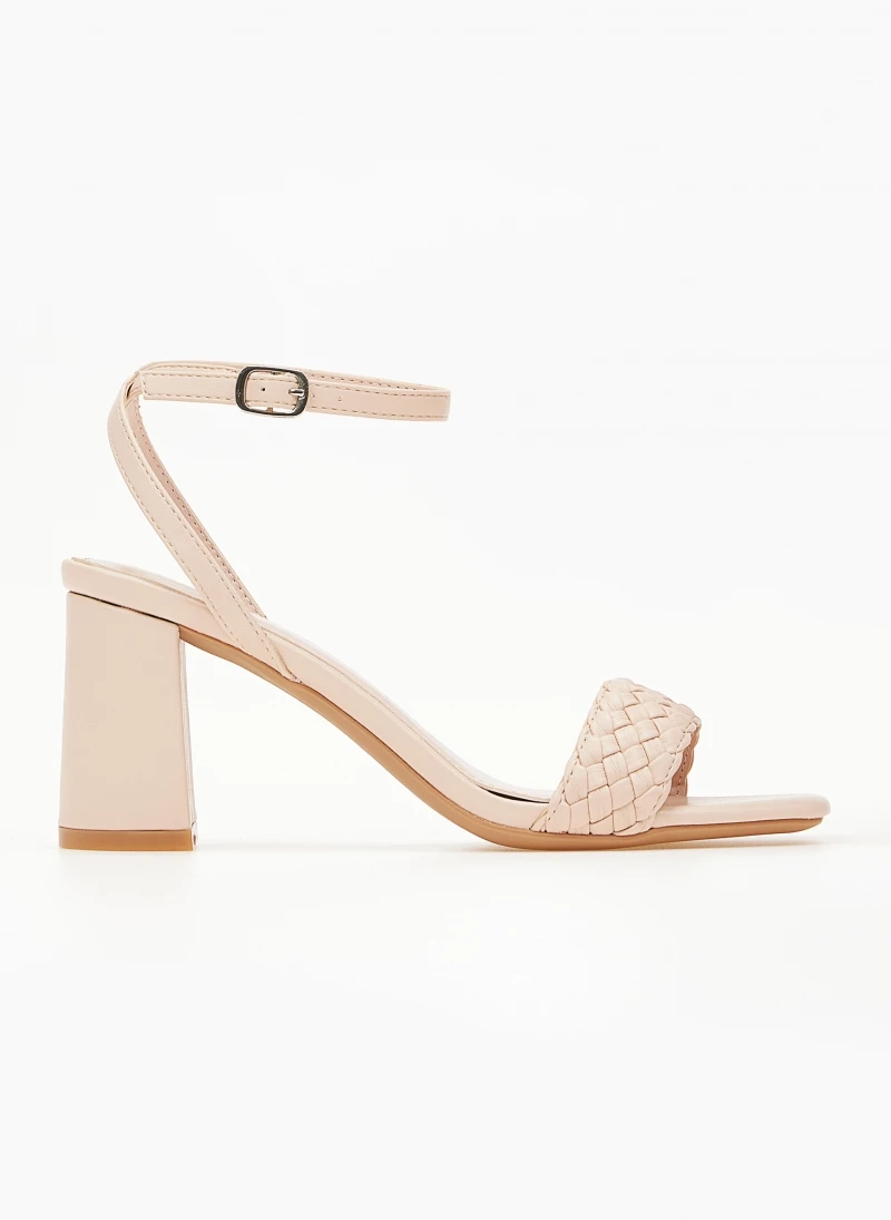 The Fashion Project Πέδιλα με πλεκτό σχέδιο στη φάσα - Μπεζ