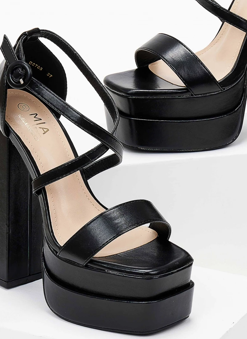 The Fashion Project Πέδιλα με ψηλή φιάπα - Μαύρο - Image 5