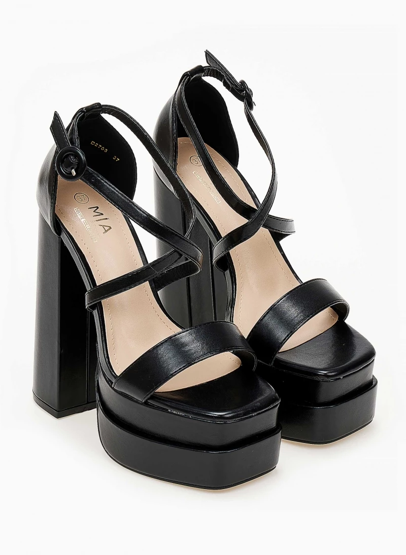 The Fashion Project Πέδιλα με ψηλή φιάπα - Μαύρο - Image 6