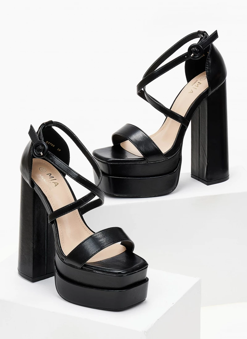 The Fashion Project Πέδιλα με ψηλή φιάπα - Μαύρο - Image 3