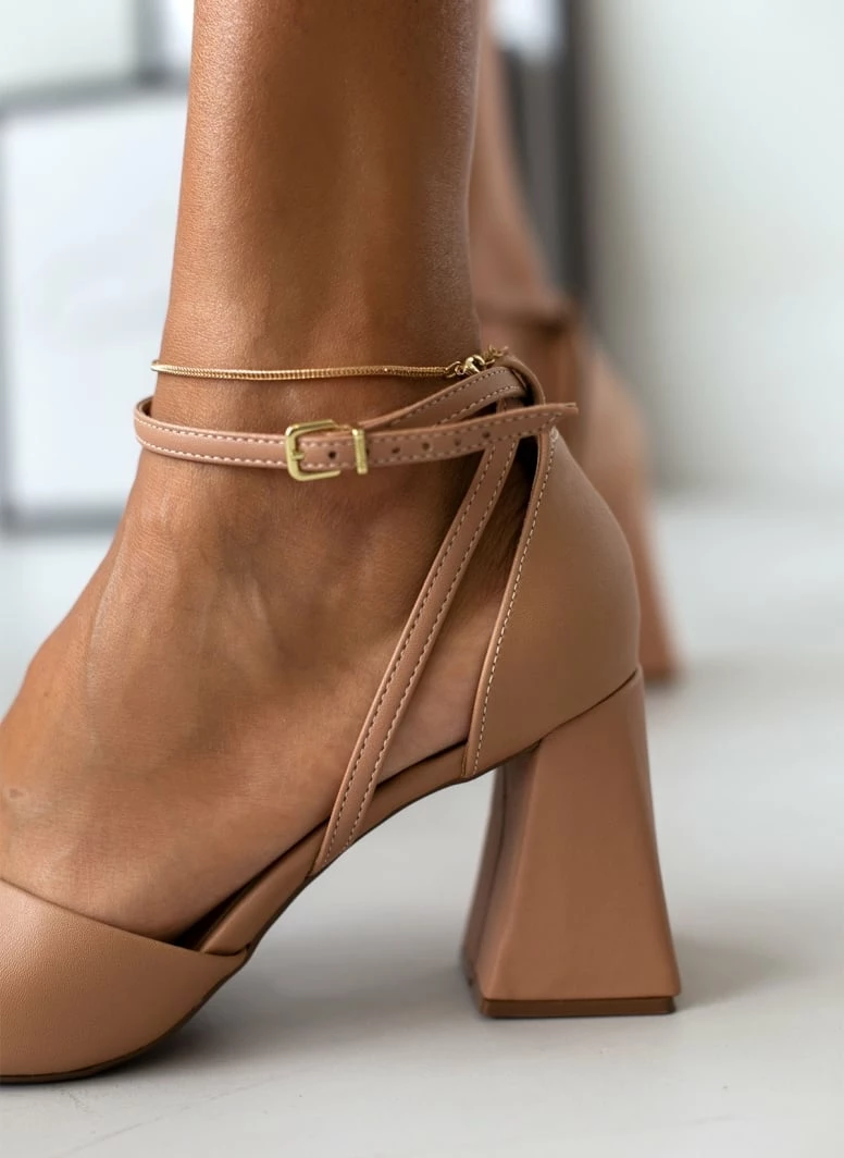 Πέδιλα με τακούνι καμπάνα VIZZANO 6464.106 - Nude - Image 4