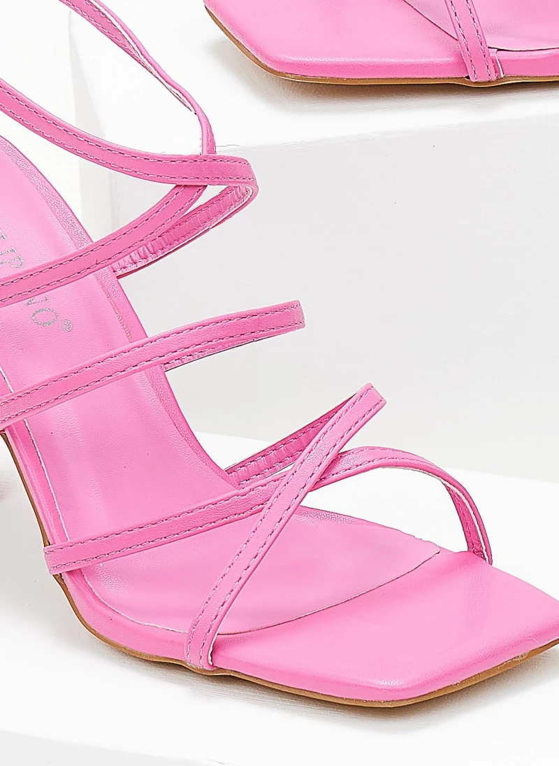 The Fashion Project Πέδιλα με χιαστί δέσιμο - Φούξια - Image 4