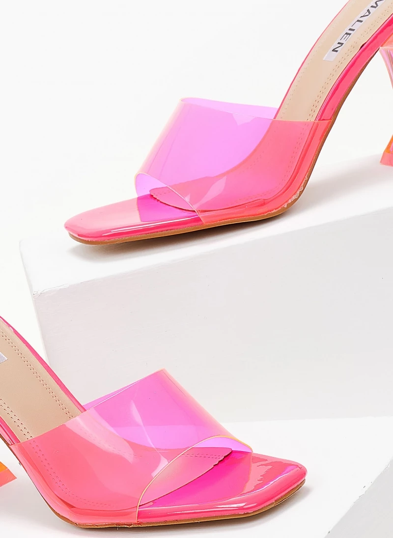 The Fashion Project Mules με διάφανη φάσα - Φλούο Φούξια - Image 3