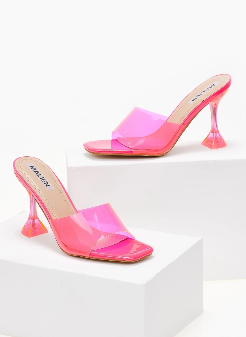 The Fashion Project Mules με διάφανη φάσα - Φλούο Φούξια - Image 5